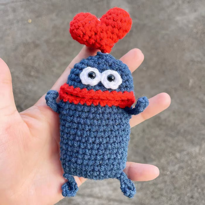 💋 Funda para llave de coche con forma de labio de salchicha, tejida a mano a crochet