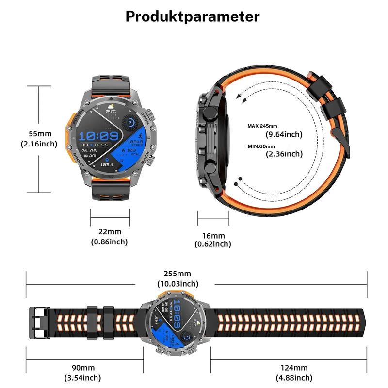 Reloj inteligente para hombre con pantalla HD de 1,52" – Llamadas y control de música – Múltiples modos deportivos – Resistencia al agua IP68 – Batería de larga duración – Reloj de fitness para Android y iPhone