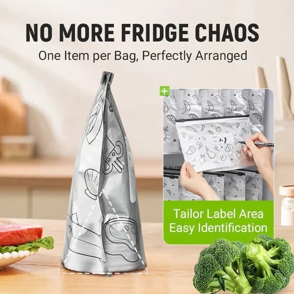 💫 ¡MÁS DE 65.000 UNIDADES VENDIDAS! 🛍️ Bolsas de almacenamiento reutilizables de papel de aluminio: duraderas, a prueba de fugas y reutilizables para uso diario 🌿