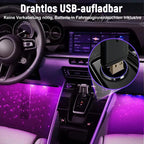🚗 Iluminación ambiental RGB inalámbrica para coches | Sincronización con la música | Alimentación USB | Control remoto