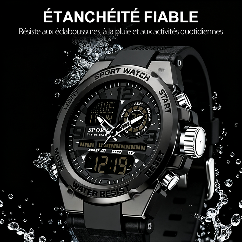 Reloj deportivo impermeable para hombre (con pantalla iluminada)