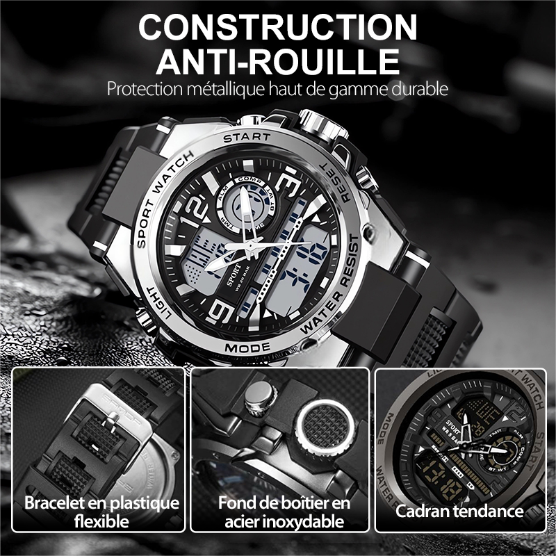 Reloj deportivo impermeable para hombre (con pantalla iluminada)