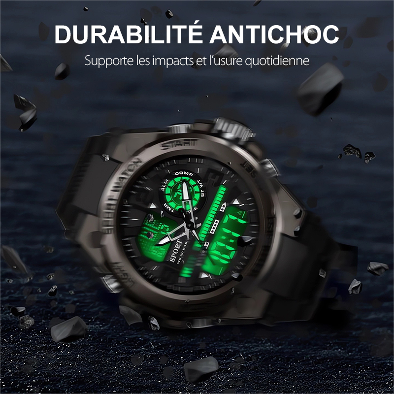 Reloj deportivo impermeable para hombre (con pantalla iluminada)