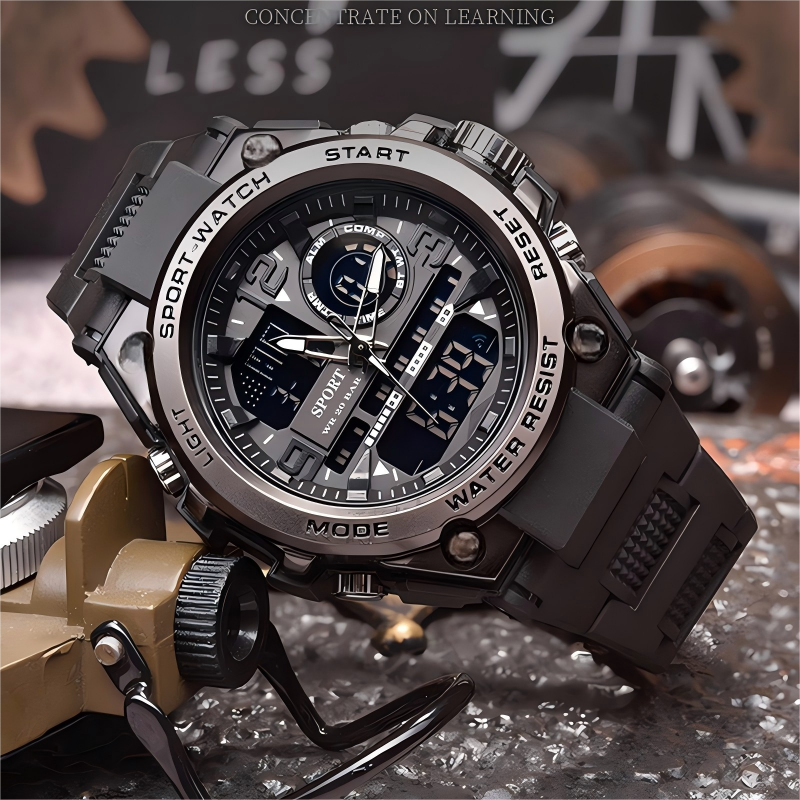 Reloj deportivo impermeable para hombre (con pantalla iluminada)