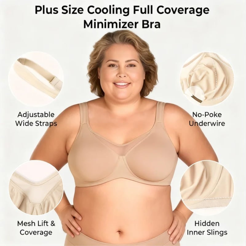 Sujetador elegante transparente de cobertura total para mujer, tallas grandes