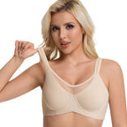 Sujetador elegante transparente de cobertura total para mujer, tallas grandes