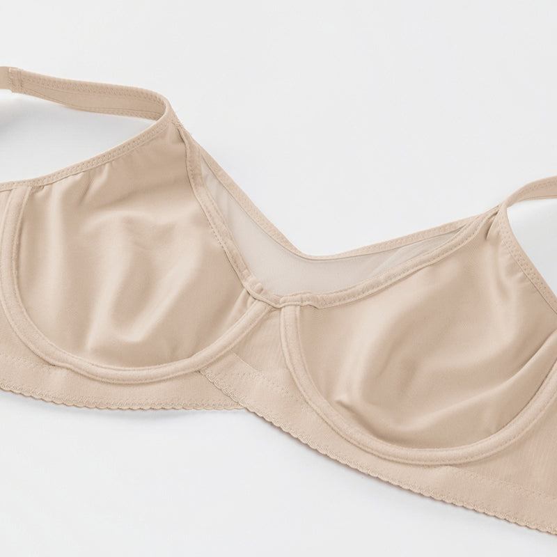 Sujetador elegante transparente de cobertura total para mujer, tallas grandes