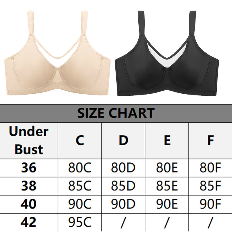 Sujetador elegante transparente de cobertura total para mujer, tallas grandes