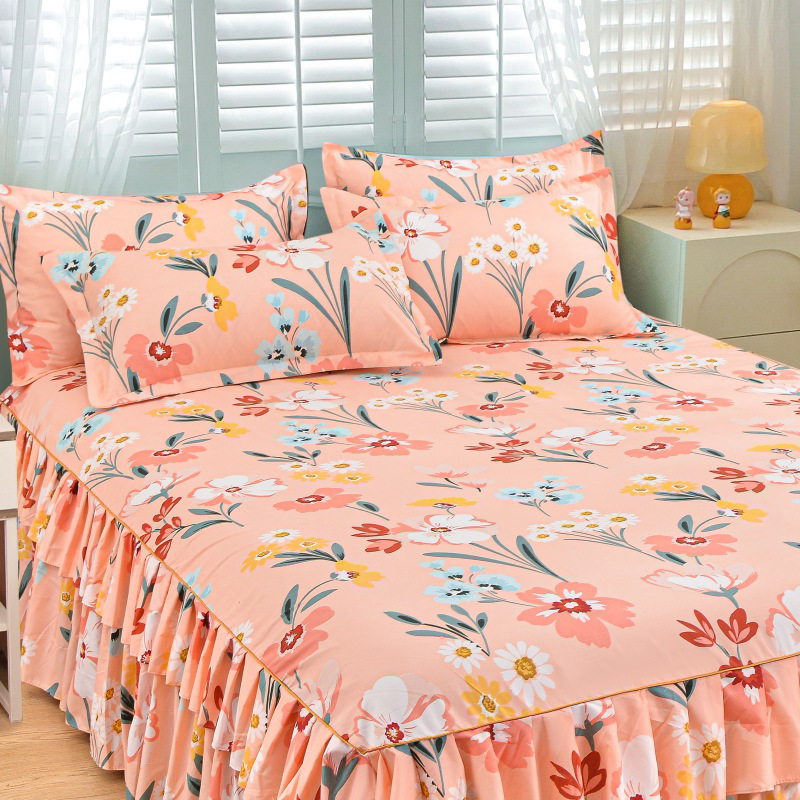 Juego de sábanas de tres piezas con dobladillo con volantes 🛏️