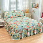 Juego de sábanas de tres piezas con dobladillo con volantes 🛏️