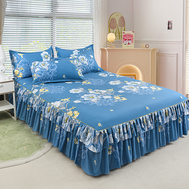 Juego de sábanas de tres piezas con dobladillo con volantes 🛏️