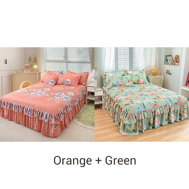 Juego de sábanas de tres piezas con dobladillo con volantes 🛏️