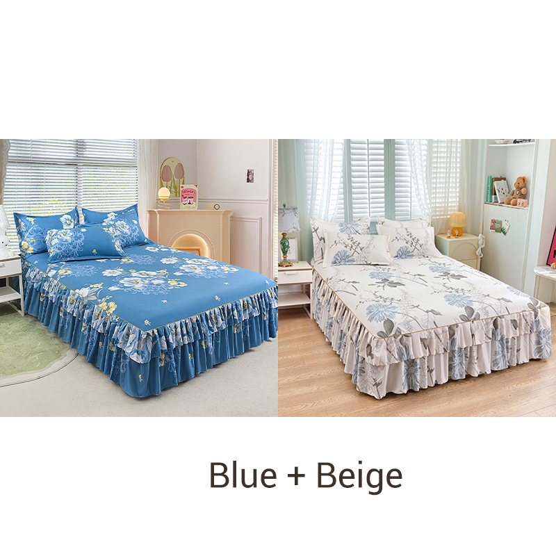Juego de sábanas de tres piezas con dobladillo con volantes 🛏️
