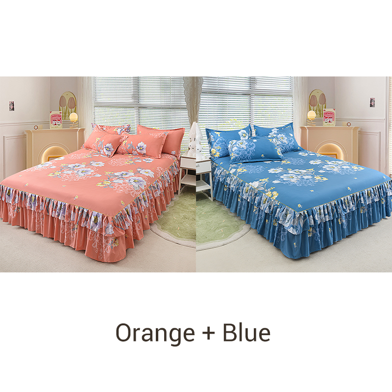 Juego de sábanas de tres piezas con dobladillo con volantes 🛏️