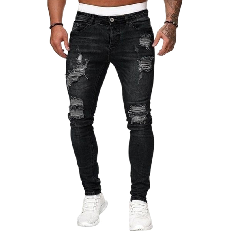 Vaqueros pitillo rotos para hombre