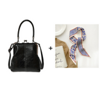 Bolso vintage con cierre de beso – 2 en 1: para llevar y organizar.