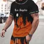 Camiseta y pantalón corto estampados para hombre: tejido suave, diseño llamativo y perfectos para los días de verano.