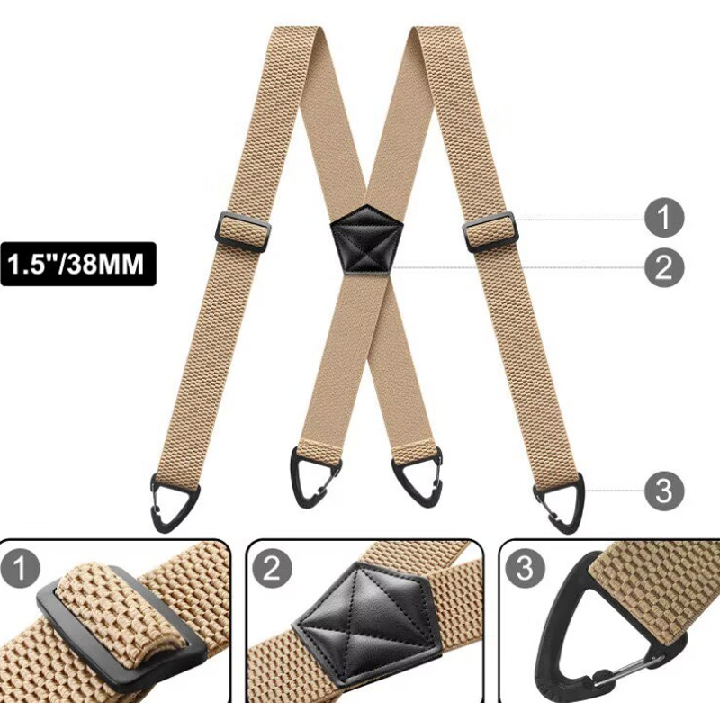 Tirantes para hombre con espalda cruzada y hebillas de gancho.