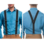 Tirantes para hombre con espalda cruzada y hebillas de gancho.