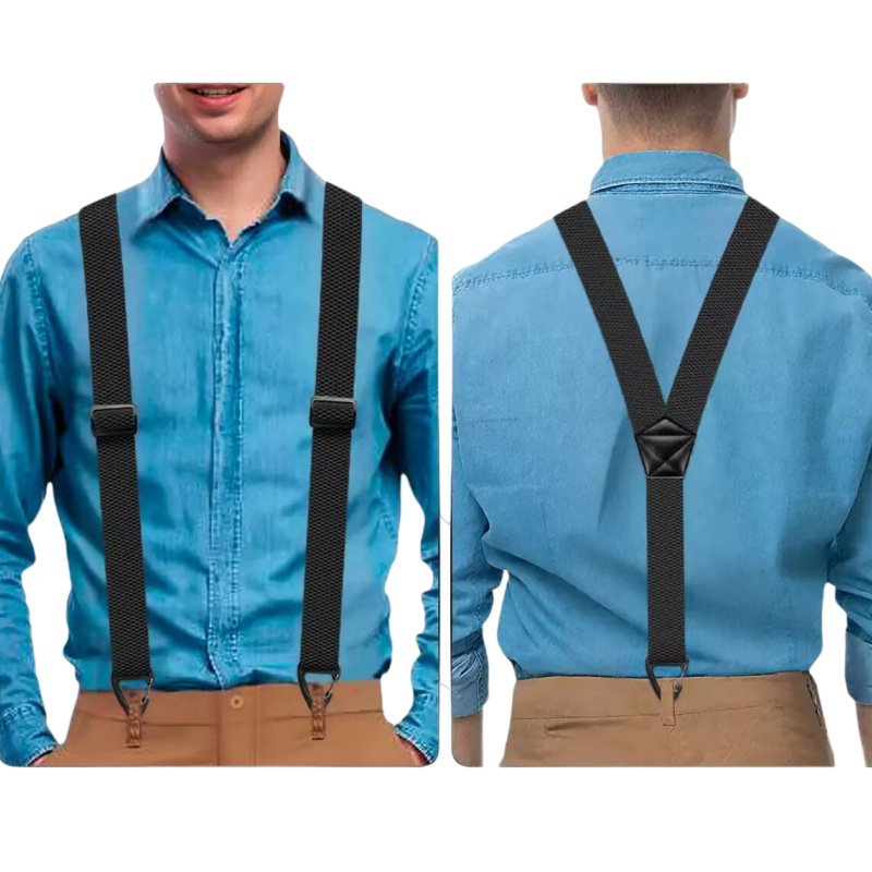 Tirantes para hombre con espalda cruzada y hebillas de gancho.