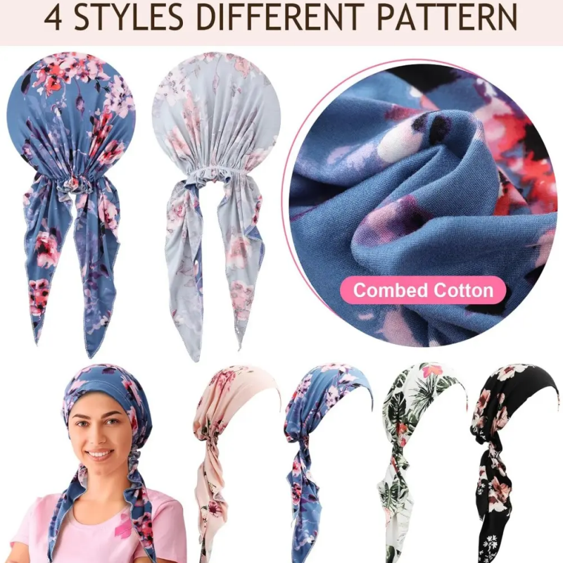 👒 Pañuelo para la cabeza con estampado floral para mujer