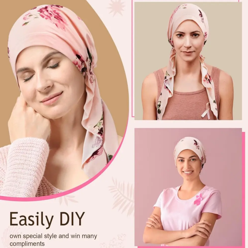 👒 Pañuelo para la cabeza con estampado floral para mujer
