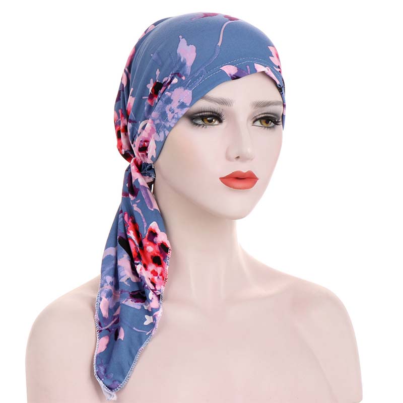 👒 Pañuelo para la cabeza con estampado floral para mujer
