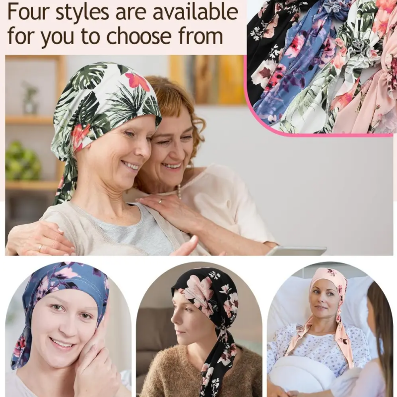 👒 Pañuelo para la cabeza con estampado floral para mujer