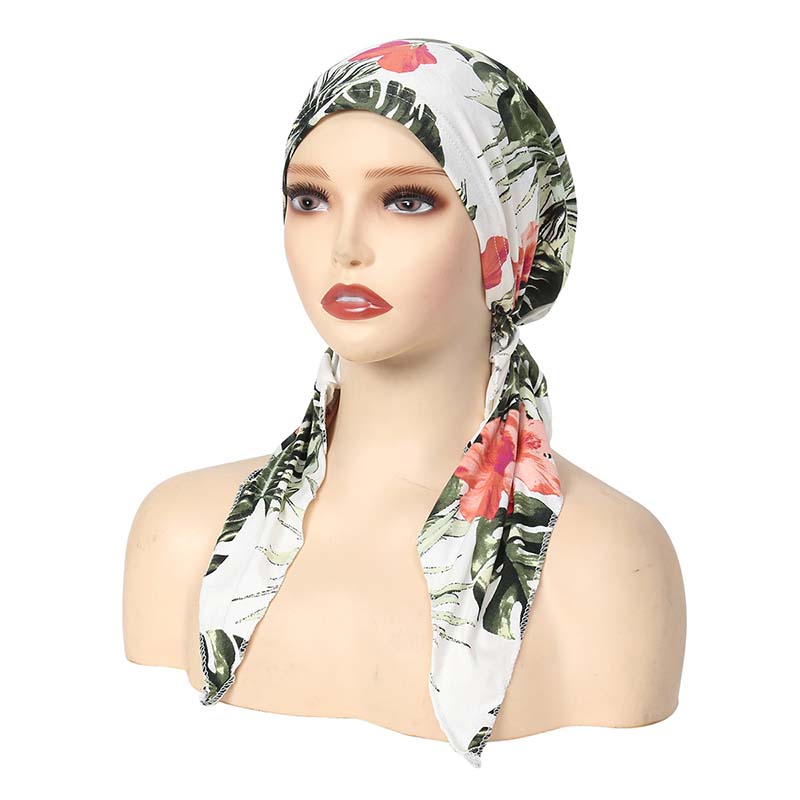 👒 Pañuelo para la cabeza con estampado floral para mujer
