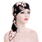 👒 Pañuelo para la cabeza con estampado floral para mujer
