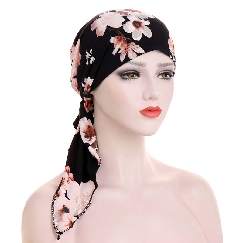 👒 Pañuelo para la cabeza con estampado floral para mujer