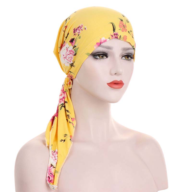 👒 Pañuelo para la cabeza con estampado floral para mujer