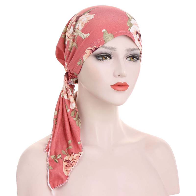 👒 Pañuelo para la cabeza con estampado floral para mujer