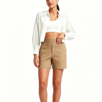 Pantalones cortos de talle alto para mujer: control de abdomen y realce de glúteos, elásticos.