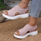 Sandalias de plataforma de punto para mujer: transpirables, suaves como una nube y ligeras.