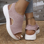 Sandalias de plataforma de punto para mujer: transpirables, suaves como una nube y ligeras.