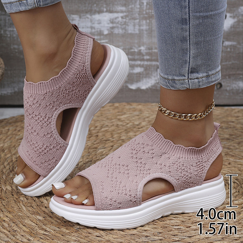 Sandalias de plataforma de punto para mujer: transpirables, suaves como una nube y ligeras.