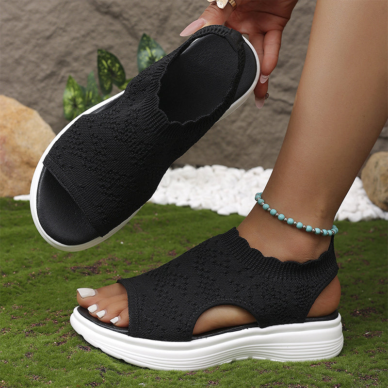 Sandalias de plataforma de punto para mujer: transpirables, suaves como una nube y ligeras.