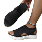 Sandalias de plataforma de punto para mujer: transpirables, suaves como una nube y ligeras.