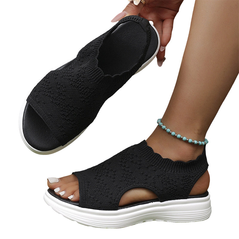 Sandalias de plataforma de punto para mujer: transpirables, suaves como una nube y ligeras.