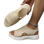 Sandalias de plataforma de punto para mujer: transpirables, suaves como una nube y ligeras.