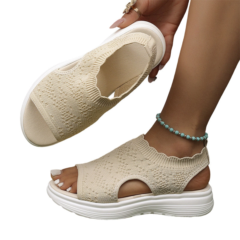 Sandalias de plataforma de punto para mujer: transpirables, suaves como una nube y ligeras.