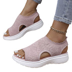 Sandalias de plataforma de punto para mujer: transpirables, suaves como una nube y ligeras.