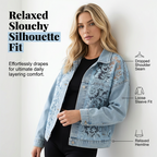 ⌛Oferta por tiempo limitado: Chaqueta vaquera holgada de encaje floral con patchwork para mujer