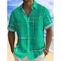 📢📢¡50% DE DESCUENTO! ⏰ Camisa de botones de corte relajado con estampado geométrico para hombre